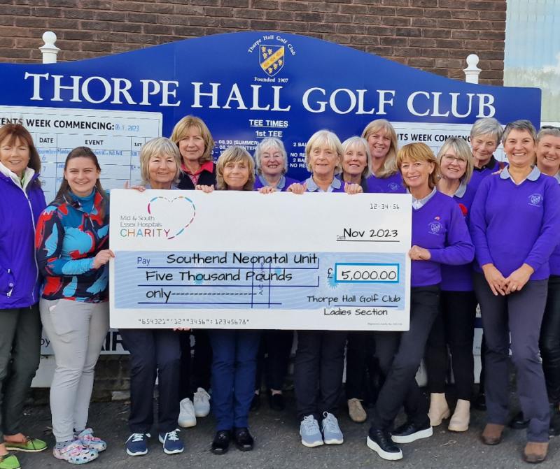 £5,000 golf club donation benefits Southend Hospital’s Neonatal unit Mid and South Essex